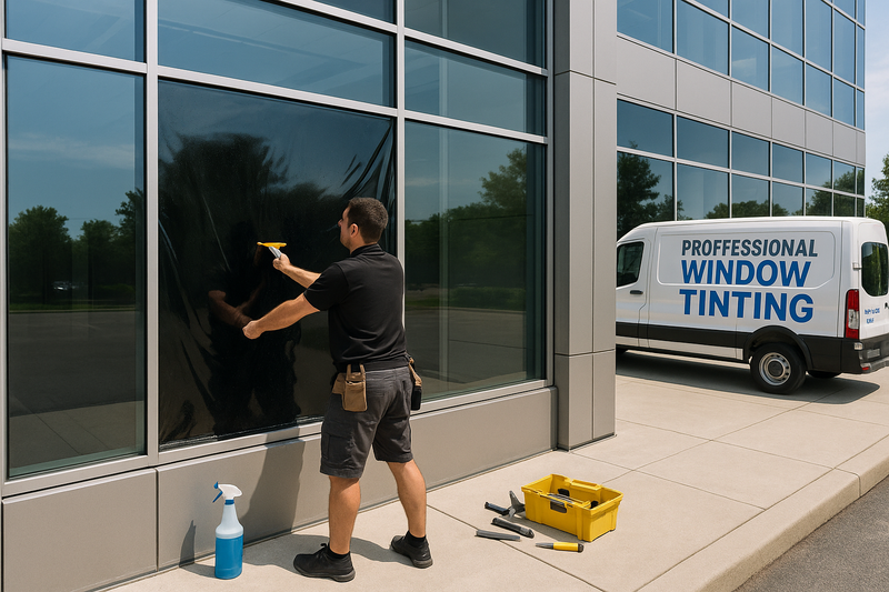 COMMERCIAL WINDOW TINT JOB